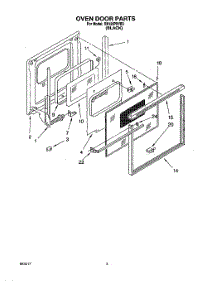 03 - Oven Door parts for Whirlpool Oven RB120PXYB3 from AppliancePartsPros.com
