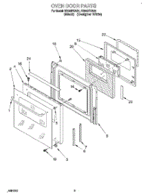 02 - Oven Door, Literature parts for Whirlpool Oven RB262PXAB1 from AppliancePartsPros.com