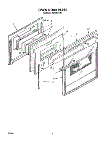 04 - Oven Door parts for Whirlpool Oven RB260PXYB0 from AppliancePartsPros.com