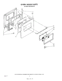 04 - Oven Door parts for Whirlpool Oven RB1200XKW2 from AppliancePartsPros.com
