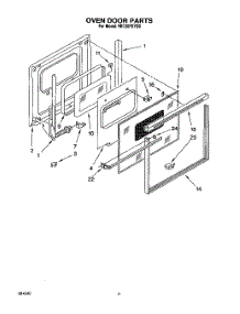 04 - Oven Door parts for Whirlpool Oven RB120PXYB0 from AppliancePartsPros.com