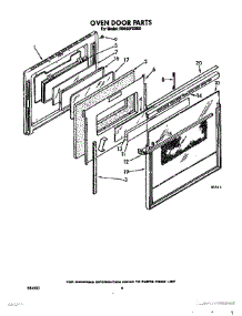 04 - Oven Door parts for Whirlpool Oven RB260PXXW0 from AppliancePartsPros.com
