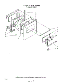 04 - Oven Door parts for Whirlpool Oven RB1200XVW2 from AppliancePartsPros.com