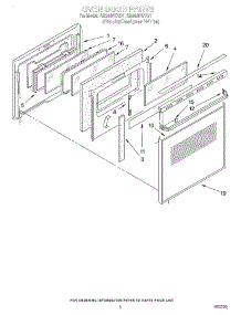 03 - Oven Door parts for Whirlpool Oven RB260PXYB1 from AppliancePartsPros.com