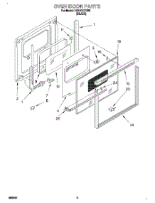 03 - Oven Door parts for Whirlpool Oven RB100PXYB5 from AppliancePartsPros.com