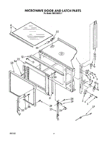 06 - Microwave Door And Latch parts for Whirlpool Oven RM278BXV7 from AppliancePartsPros.com