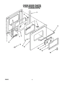 03 - Oven Door parts for Whirlpool Oven RB1005XYN2 from AppliancePartsPros.com