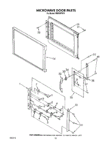 07 - Microwave Door parts for Whirlpool Oven RM288PXV1 from AppliancePartsPros.com