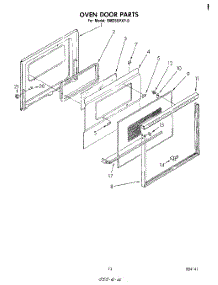 08 - Oven Door parts for Whirlpool Oven RM255PXP0 from AppliancePartsPros.com