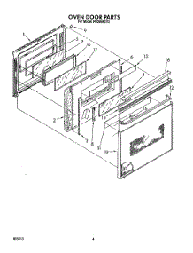 03 - Oven Door parts for Whirlpool Oven RM286PXV3 from AppliancePartsPros.com