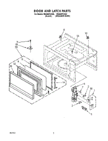 05 - Door And Latch parts for Whirlpool Oven RM280PXAB0 from AppliancePartsPros.com