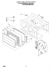 05 - Door And Latch parts for Whirlpool Oven RM280PXBQ0 from AppliancePartsPros.com