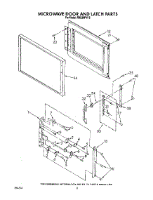 06 - Microwave Door And Latch parts for Whirlpool Oven RM288PXV5 from AppliancePartsPros.com