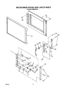 06 - Microwave Door And Latch parts for Whirlpool Oven RM288PXV6 from AppliancePartsPros.com