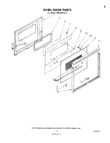 09 - Oven Door parts for Whirlpool Oven RM235PXL2 from AppliancePartsPros.com
