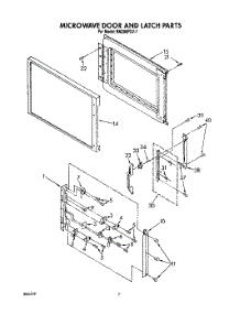 05 - Microwave Door And Latch parts for Whirlpool Oven RM288PXV7 from AppliancePartsPros.com