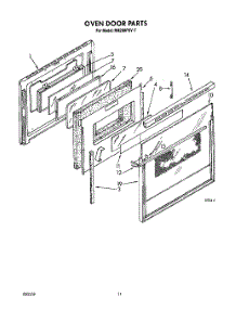 08 - Oven Door parts for Whirlpool Oven RM288PXV7 from AppliancePartsPros.com