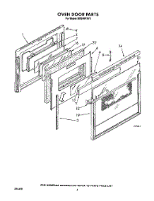 03 - Oven Door parts for Whirlpool Oven RM288PXV3 from AppliancePartsPros.com