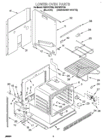 03 - Lower Oven parts for Whirlpool Oven RB270PXYB2 from AppliancePartsPros.com