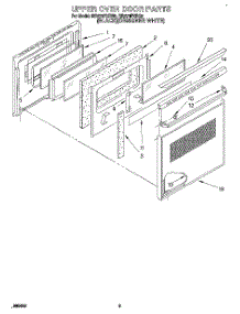 05 - Upper Oven Door parts for Whirlpool Oven RB270PXBQ0 from AppliancePartsPros.com