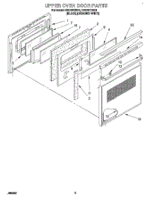 05 - Upper Oven Door parts for Whirlpool Oven RB270PXBB1 from AppliancePartsPros.com