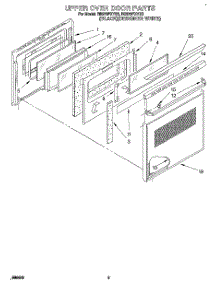 05 - Upper Oven Door parts for Whirlpool Oven RB270PXYQ3 from AppliancePartsPros.com