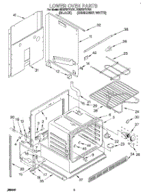 03 - Lower Oven parts for Whirlpool Oven RB270PXYB1 from AppliancePartsPros.com