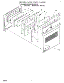 05 - Upper Oven Door parts for Whirlpool Oven RB270PXYQ1 from AppliancePartsPros.com