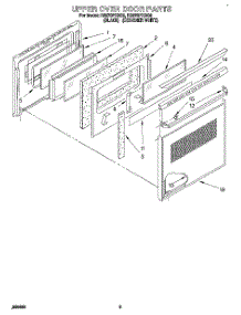 05 - Upper Oven Door parts for Whirlpool Oven RB270PXBQ2 from AppliancePartsPros.com