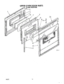 06 - Upper Oven Door parts for Whirlpool Oven RB270PXXW0 from AppliancePartsPros.com