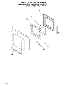 03 - Lower Oven Door parts for Whirlpool Oven RBD305PDQ13 from AppliancePartsPros.com