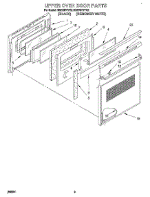 05 - Upper Oven Door parts for Whirlpool Oven RB270PXYQ2 from AppliancePartsPros.com