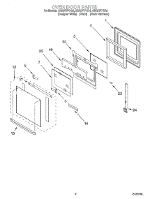 03 - Oven Door parts for Whirlpool Oven GBS277PDB4 from AppliancePartsPros.com