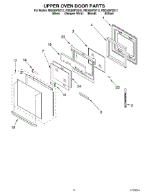 04 - Upper Oven Door parts for Whirlpool Oven RBD305PDQ12 from AppliancePartsPros.com