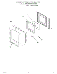 03 - Lower Oven Door parts for Whirlpool Oven RBD305PDB7 from AppliancePartsPros.com