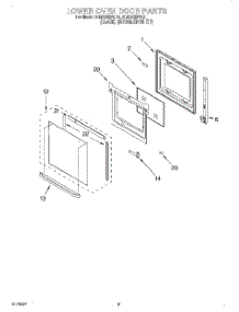 03 - Lower Oven Door parts for Whirlpool Oven RBD305PDQ1 from AppliancePartsPros.com