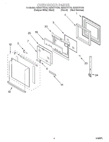 03 - Oven Door parts for Whirlpool Oven GBS277PDQ6 from AppliancePartsPros.com
