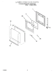 03 - Lower Oven Door parts for Whirlpool Oven RBD305PDQ9 from AppliancePartsPros.com