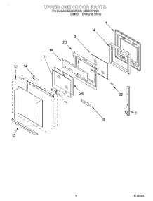 04 - Upper Oven Door parts for Whirlpool Oven RBD305PDQ9 from AppliancePartsPros.com