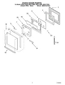 03 - Oven Door parts for Whirlpool Oven GBS277PDS8 from AppliancePartsPros.com