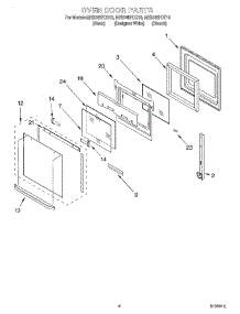 03 - Oven Door parts for Whirlpool Oven RBS245PDQ10 from AppliancePartsPros.com
