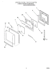 04 - Upper Oven Door parts for Whirlpool Oven RBD305PDQ6 from AppliancePartsPros.com