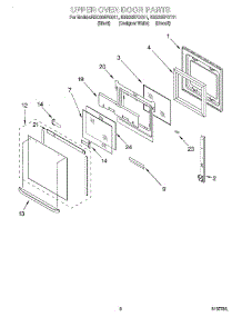 04 - Upper Oven Door parts for Whirlpool Oven RBD305PDQ11 from AppliancePartsPros.com