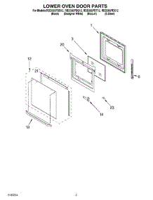03 - Lower Oven Door parts for Whirlpool Oven RBD305PDS12 from AppliancePartsPros.com