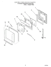 04 - Upper Oven Door parts for Whirlpool Oven RBD305PDQ8 from AppliancePartsPros.com