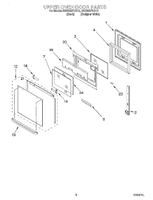 04 - Upper Oven Door parts for Whirlpool Oven RBD305PDB10 from AppliancePartsPros.com