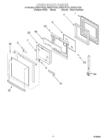 03 - Oven Door parts for Whirlpool Oven GBS277PDS5 from AppliancePartsPros.com
