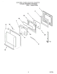 04 - Upper Oven Door parts for Whirlpool Oven RBD305PDQ7 from AppliancePartsPros.com
