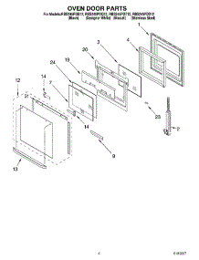 03 - Oven Door parts for Whirlpool Oven RBS245PDQ12 from AppliancePartsPros.com