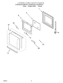 03 - Lower Oven Door parts for Whirlpool Oven RBD245PDB10 from AppliancePartsPros.com